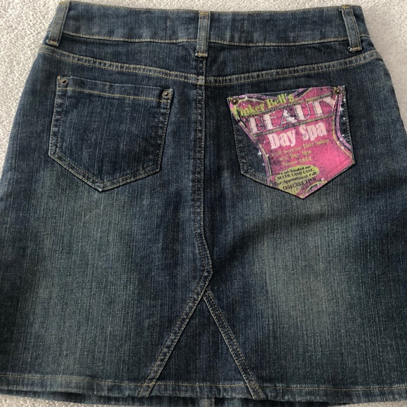 Disney store denim jeans skirt sz 6 twinkle bell - Picture 2 of 4